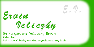 ervin veliczky business card